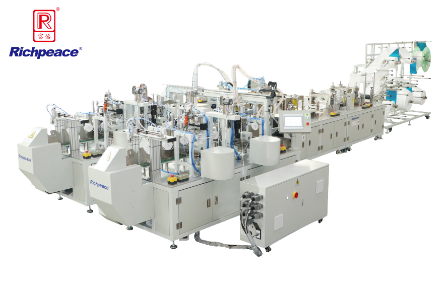 富怡折疊口罩一拖二全自動生產(chǎn)線（焊頭帶）